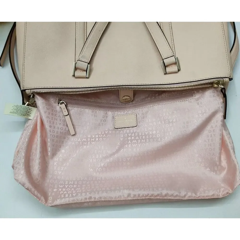 Kate Spade Newbury Lane Loden Satchel Light Pink Saffiano Leather Shoulder Bag